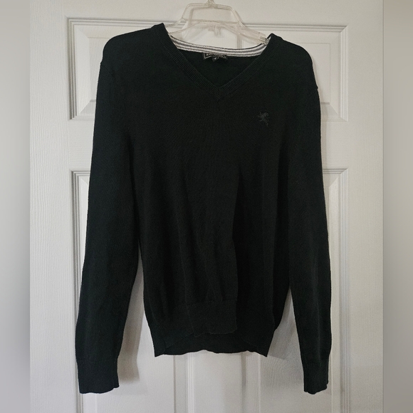 Mens Express Black V-Neck Sweater - Picture 1 of 5